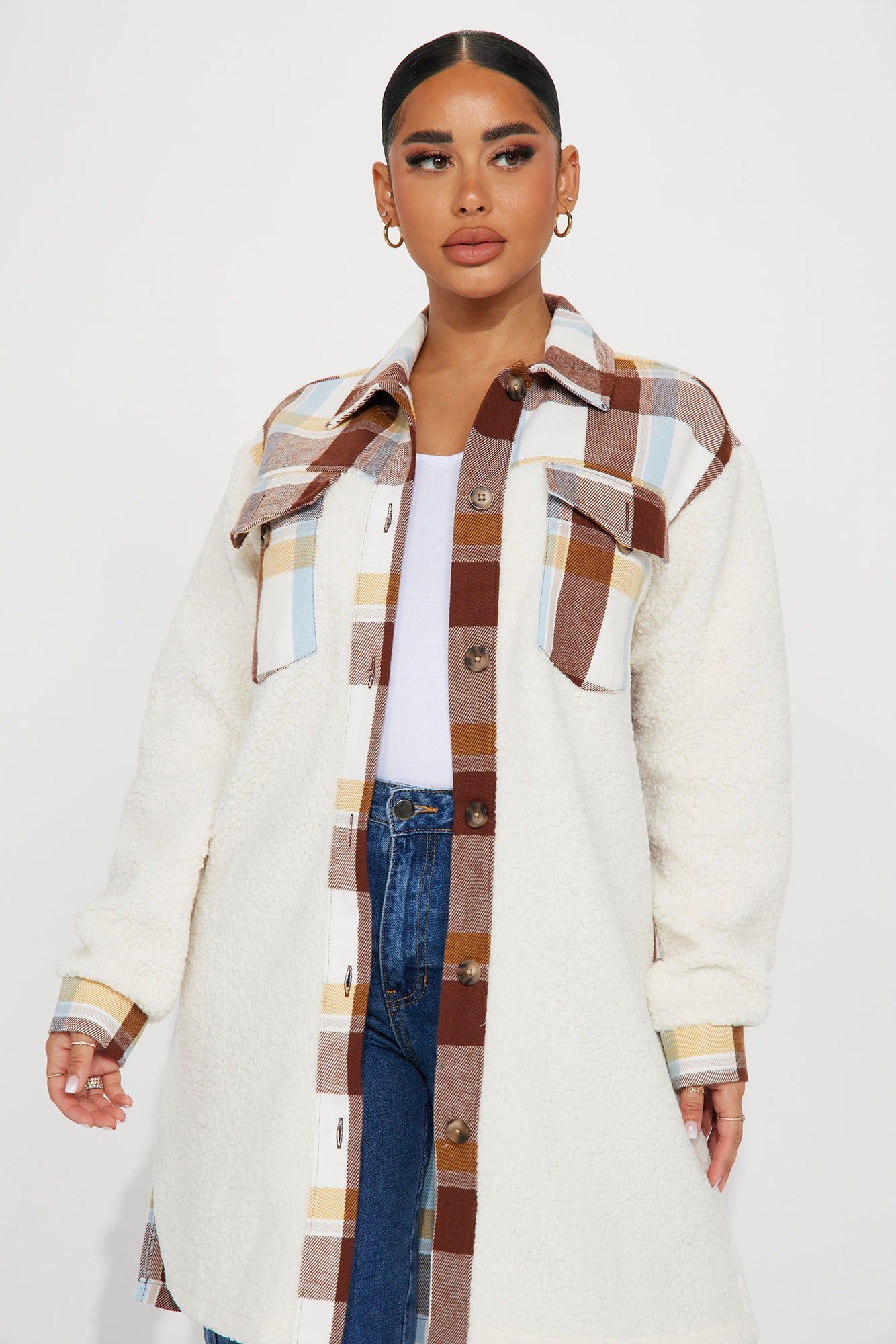 Two Faced Shacket - Cream sold by Fashion Nova product image thumbnail 2