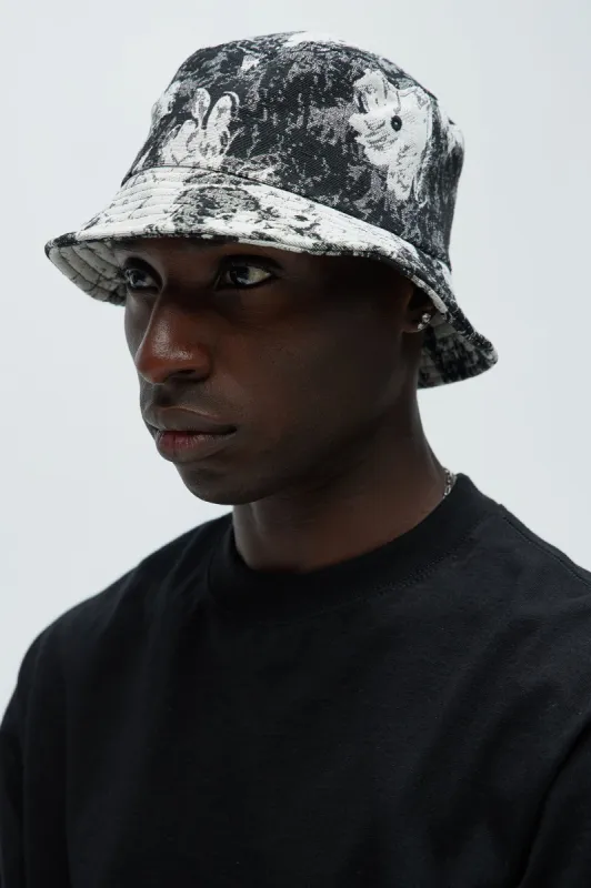 Non Negotiable Tapestry Bucket Hat - Charcoal sold by Fashion Nova