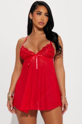 Addicted To Love Lace Babydoll - Red sold by Fashion Nova