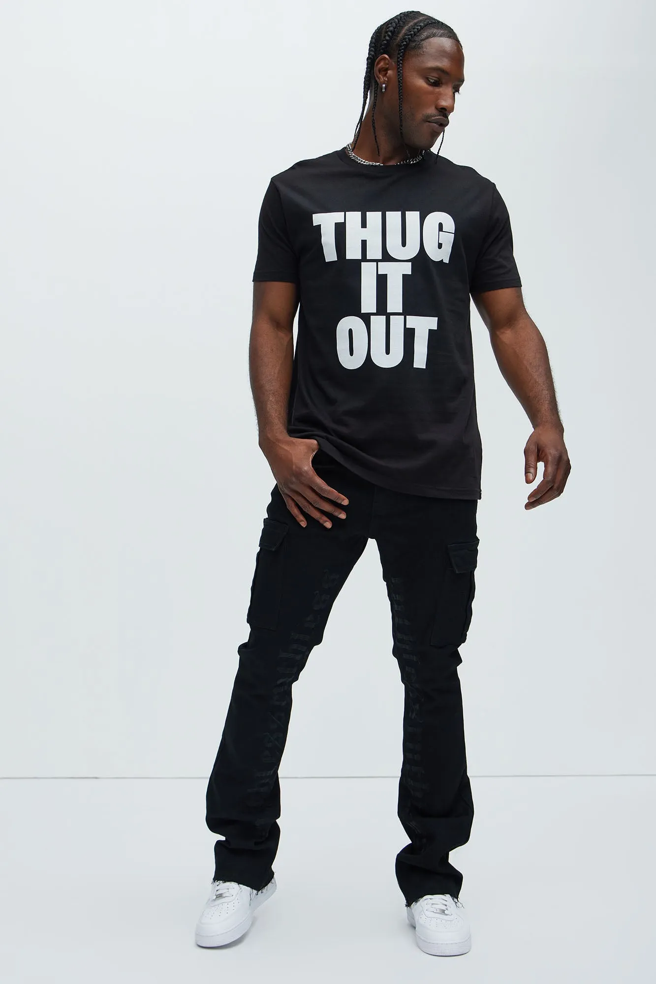 Thug It Out Short Sleeve Tee - Black sold by Fashion Nova product image thumbnail 2