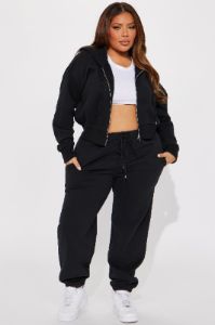 Brianna Jogger Pant Set - Black sold by Fashion Nova