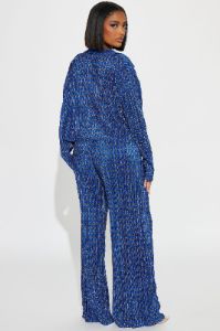 Romi Plisse Pant Set - Royal sold by Fashion Nova