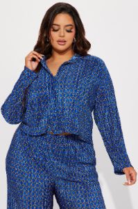Romi Plisse Pant Set - Royal sold by Fashion Nova