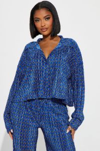 Romi Plisse Pant Set - Royal sold by Fashion Nova