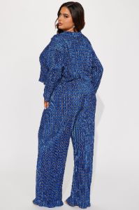 Romi Plisse Pant Set - Royal sold by Fashion Nova