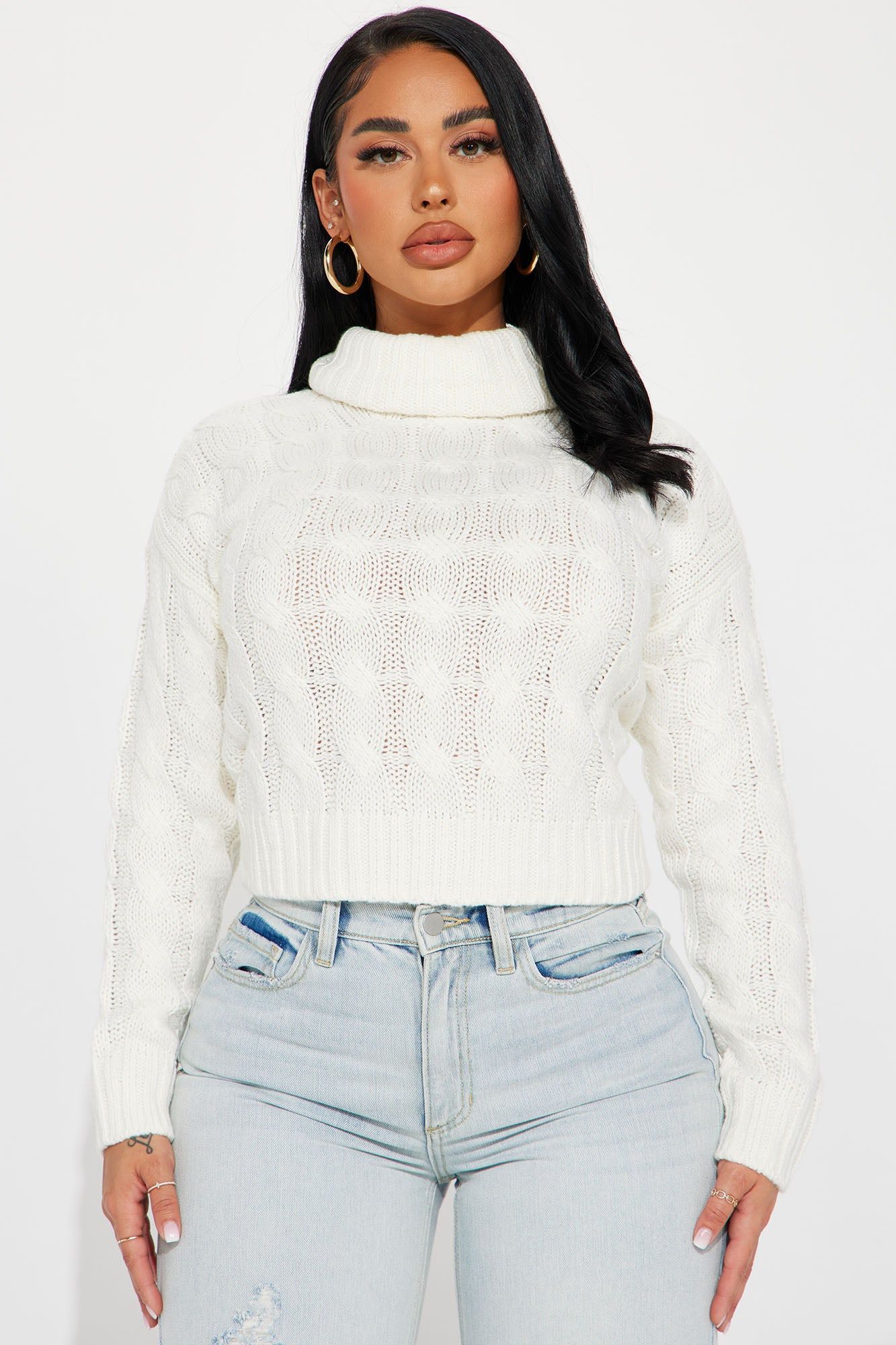 Anderson Cable Knit Sweater - Ivory sold by Fashion Nova