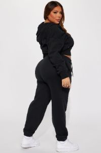 Brianna Jogger Pant Set - Black sold by Fashion Nova