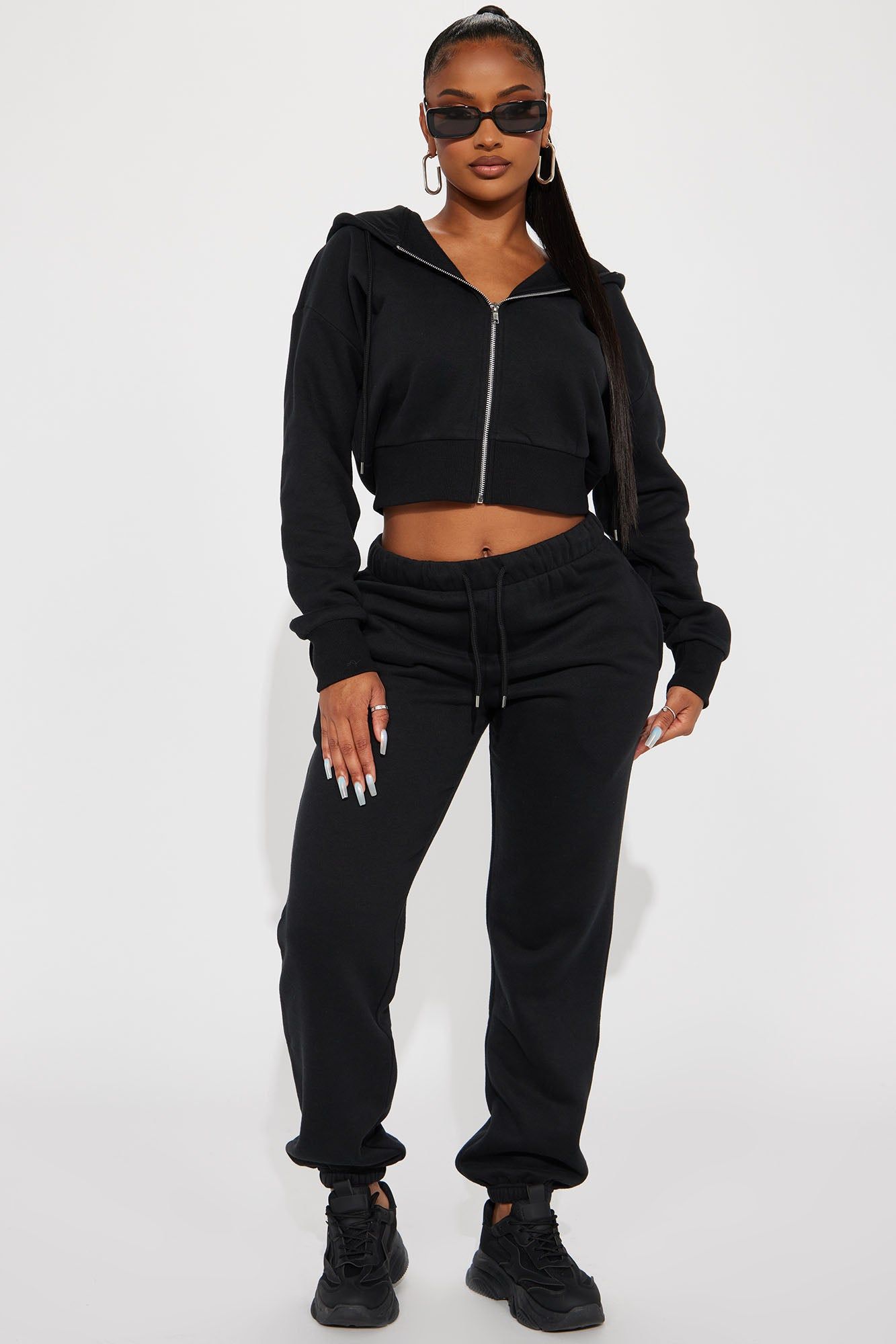 Brianna Jogger Pant Set - Black sold by Fashion Nova