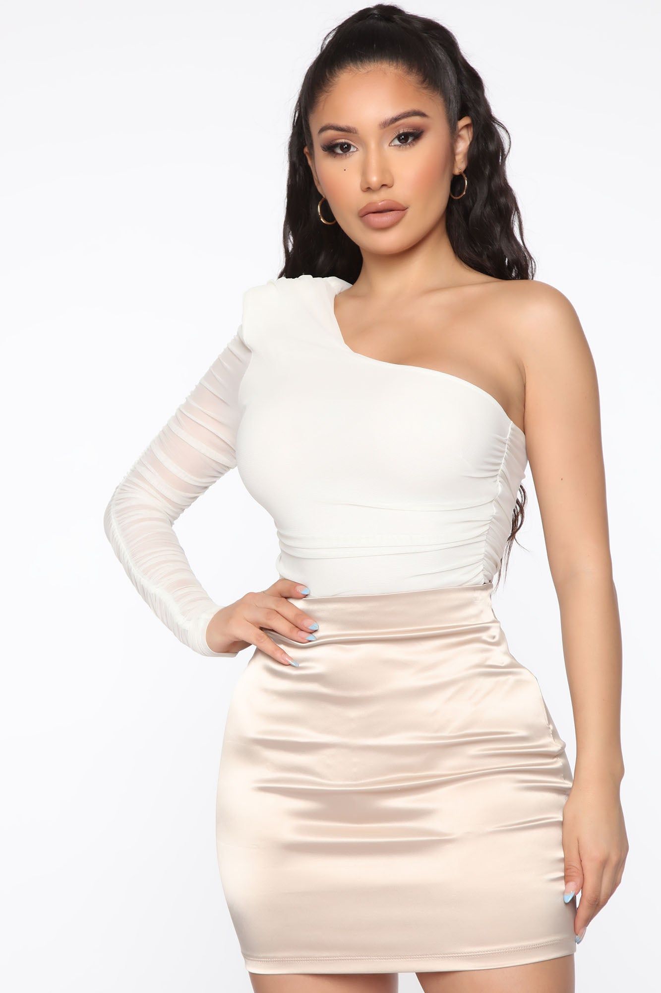 Two Sides To Every Story Bodysuit - White sold by Fashion Nova product image thumbnail 3