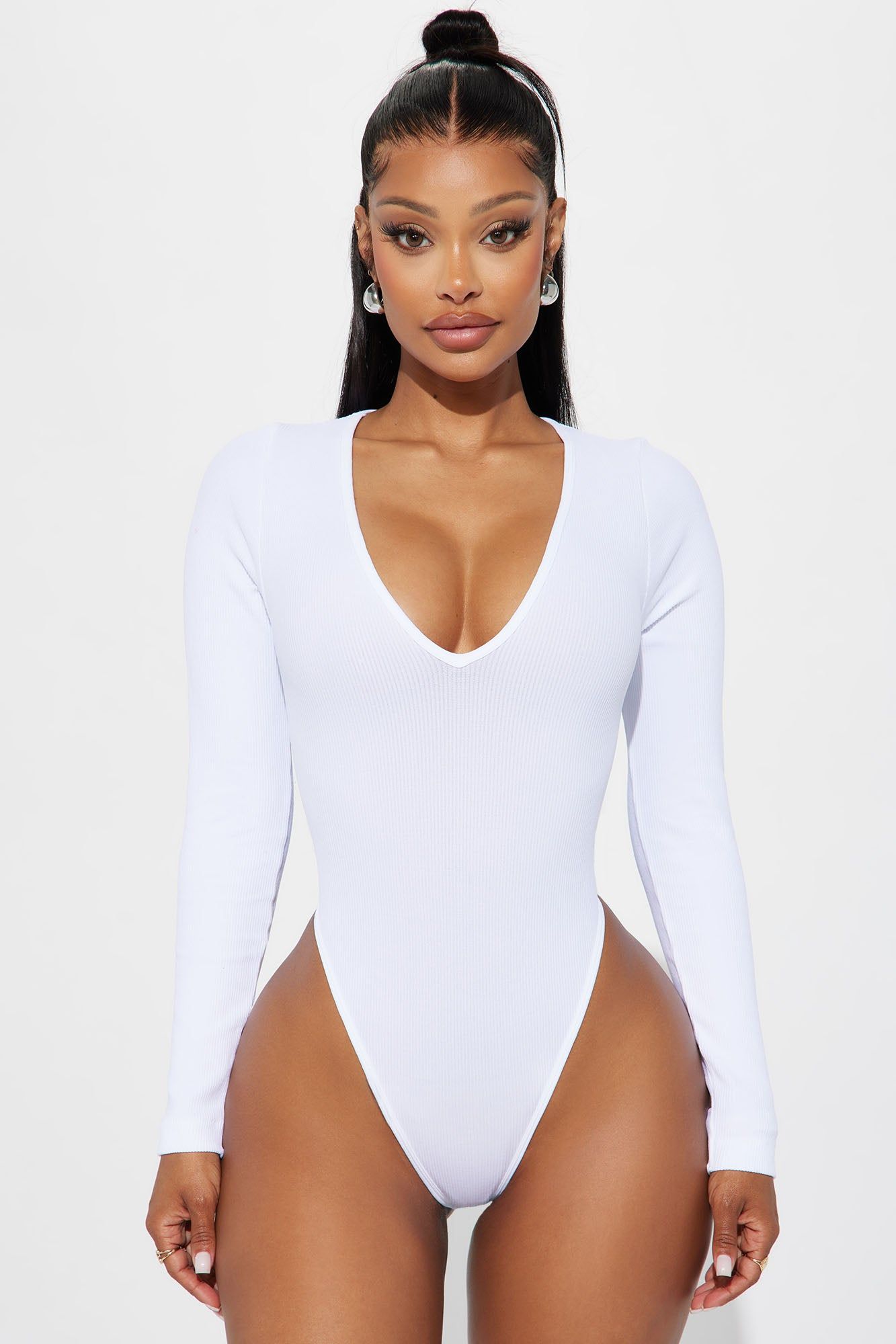 Ana Seamless Bodysuit - White sold by Fashion Nova