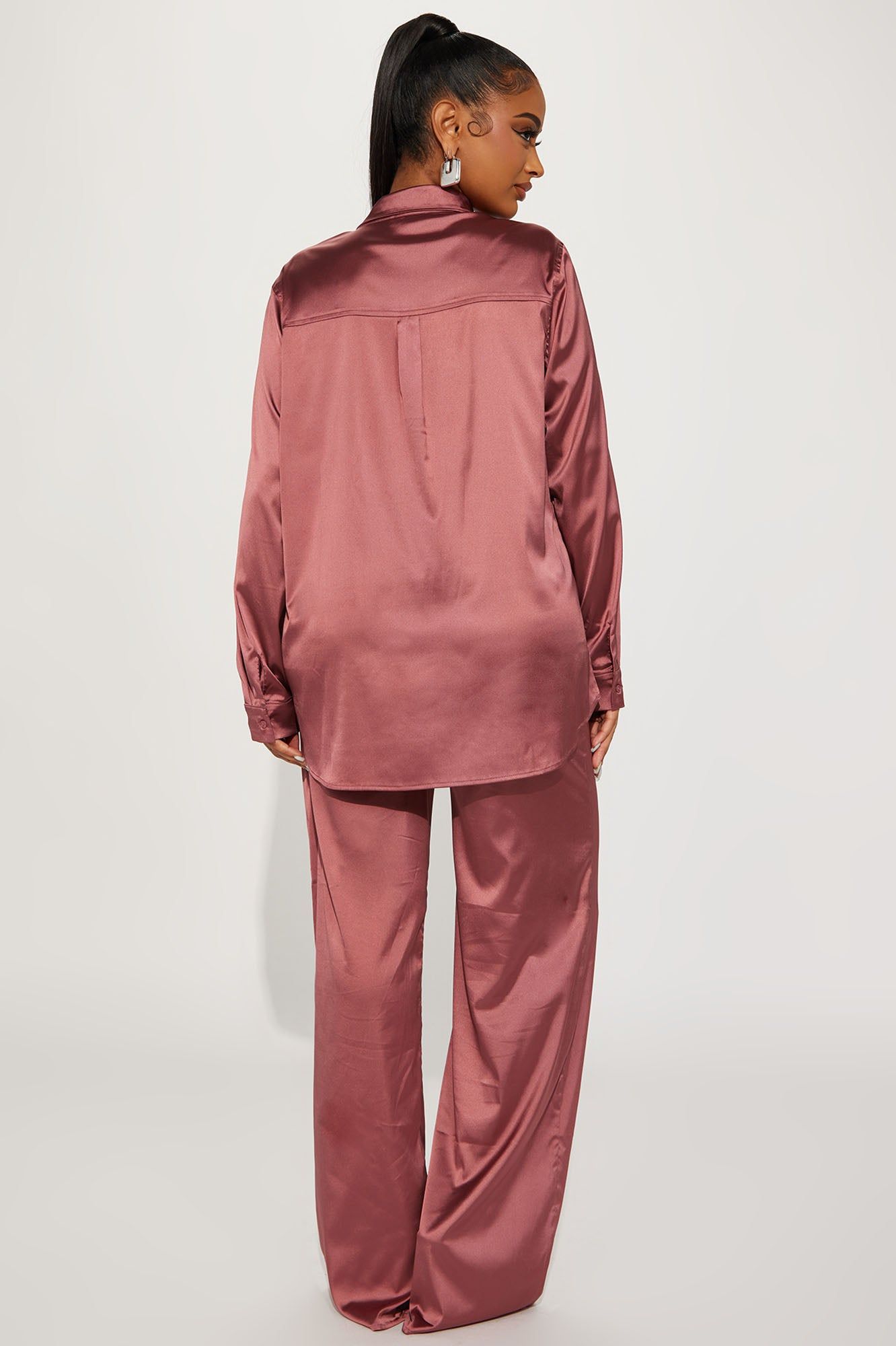 Mila Satin Pant Set - Mauve sold by Fashion Nova product image thumbnail 3