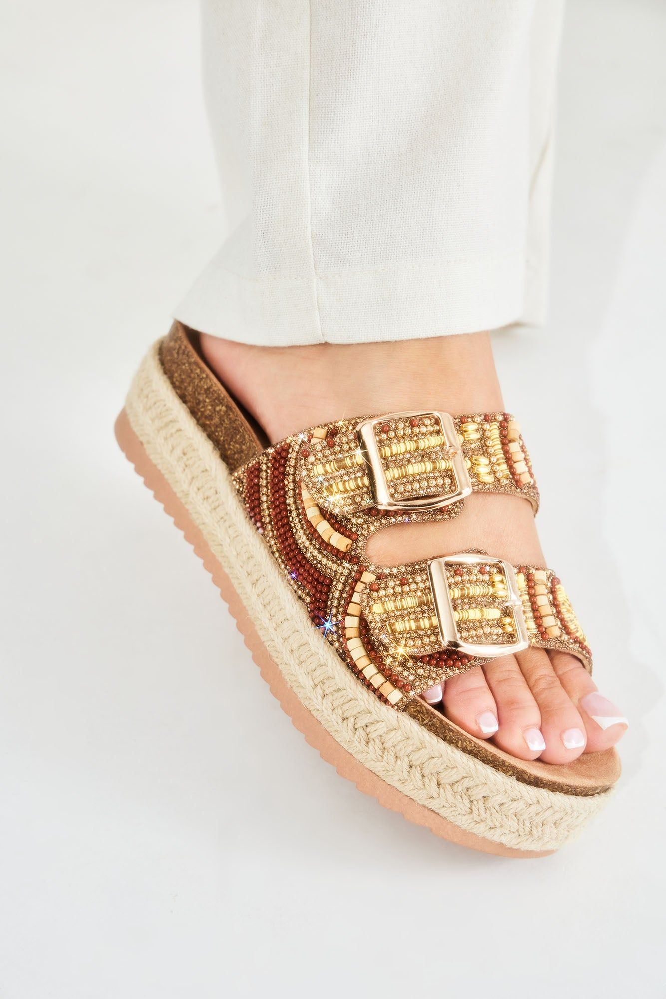 Made For Sunny Days Platform Sandals - Chestnut sold by Fashion Nova product image thumbnail 4