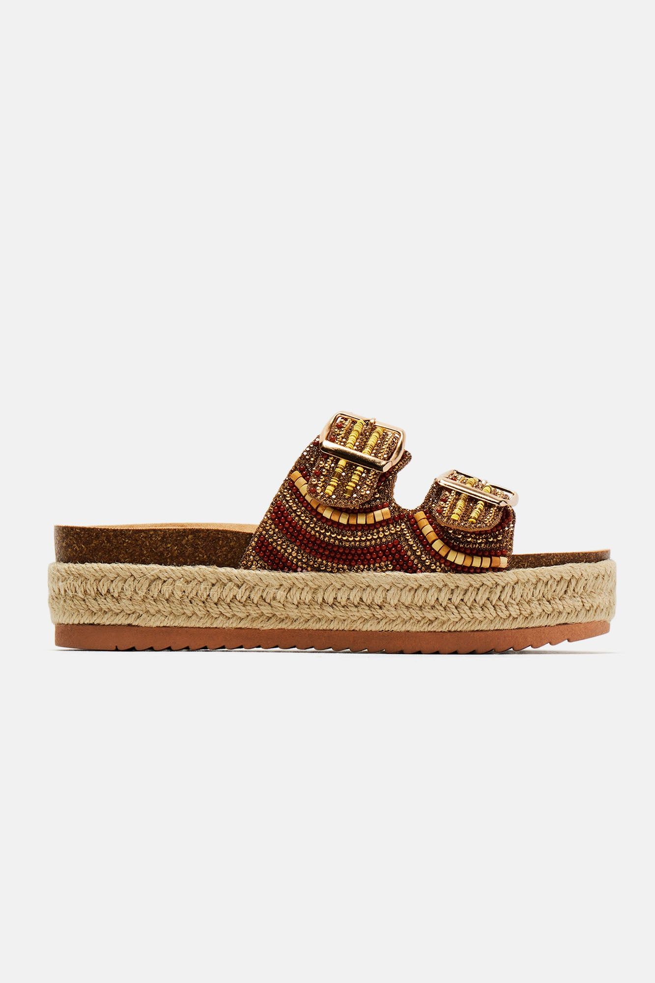 Made For Sunny Days Platform Sandals - Chestnut sold by Fashion Nova