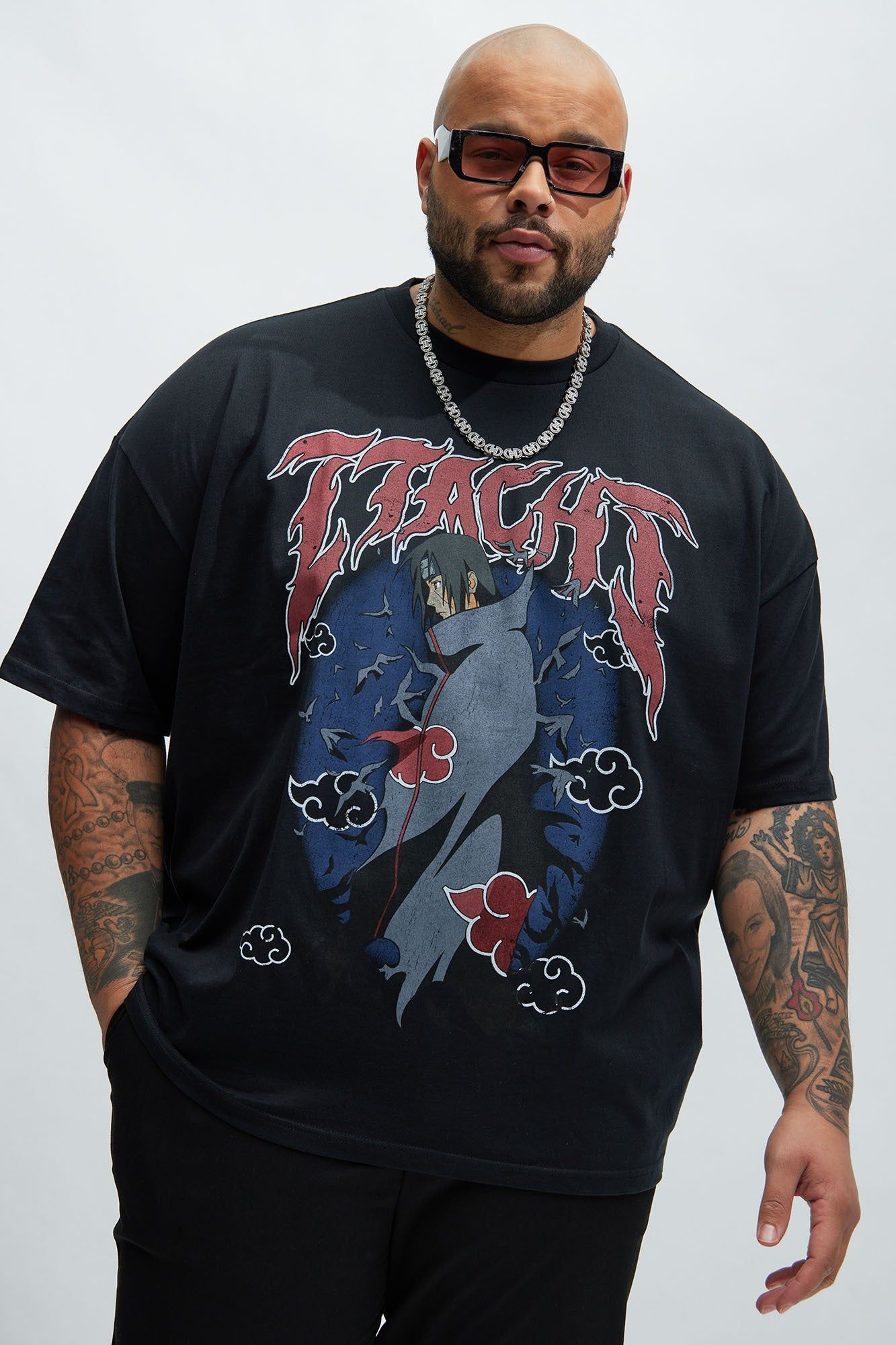 Naruto Itachi Clouds Oversized Short Sleeve Tee - Black sold by Fashion Nova product image thumbnail 4