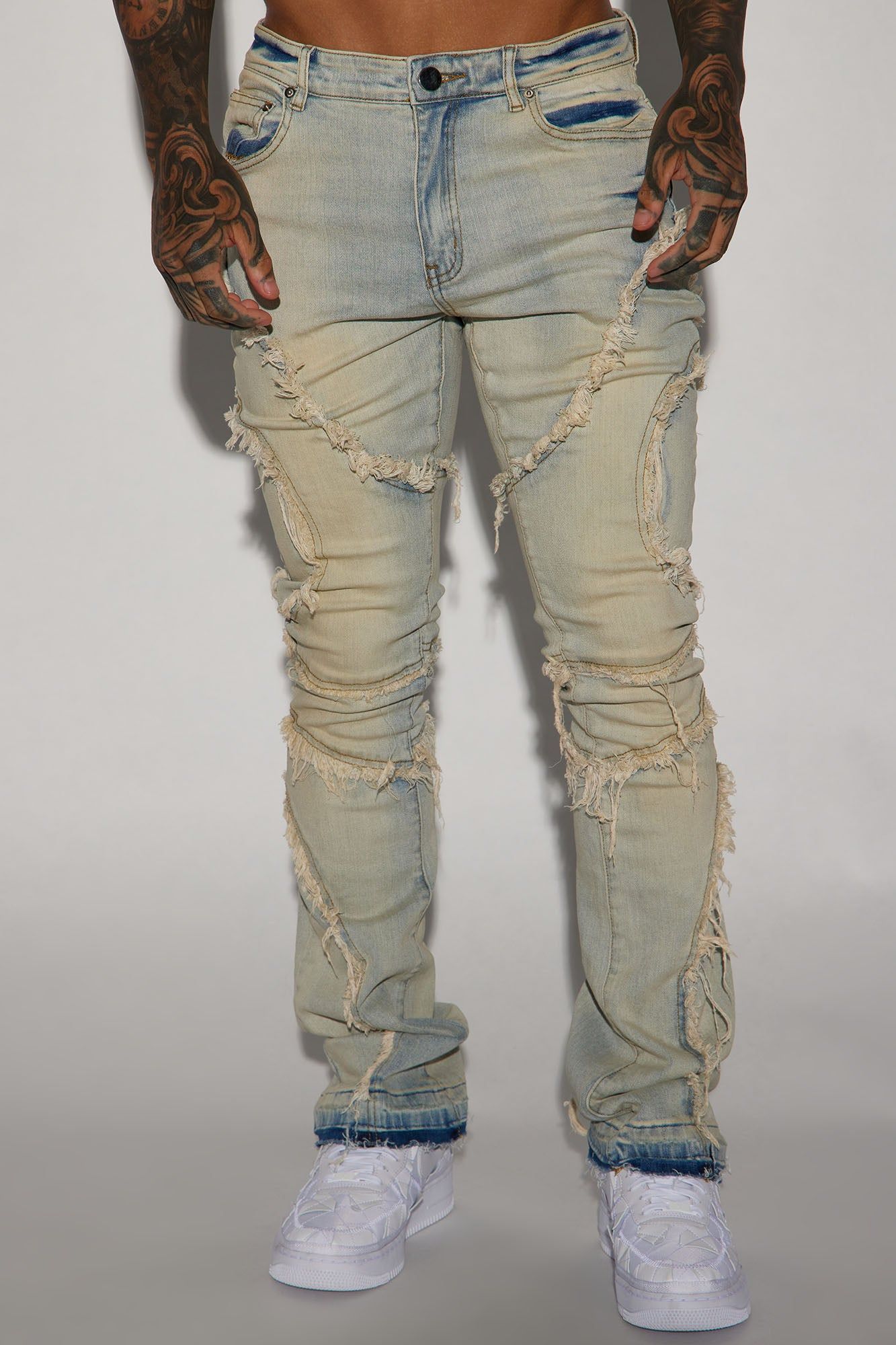 One Time Fray Stacked Skinny Flare Jeans - Light Wash sold by Fashion Nova product image thumbnail 4