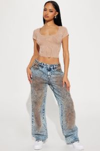 Left On Read Straight Leg Jeans - Medium Wash sold by Fashion Nova