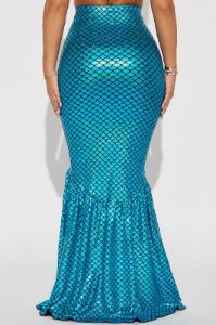 Beautiful Sea Creature Mermaid Skirt Costume Starter - Turquoise sold by Fashion Nova