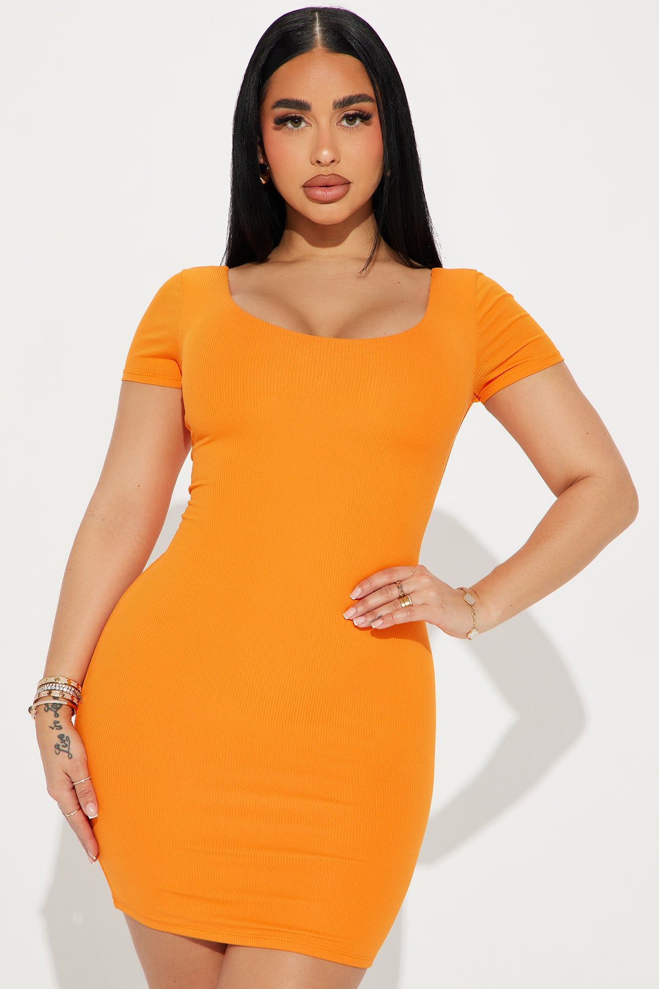 Locked In Double Lined Mini Dress - Orange sold by Fashion Nova