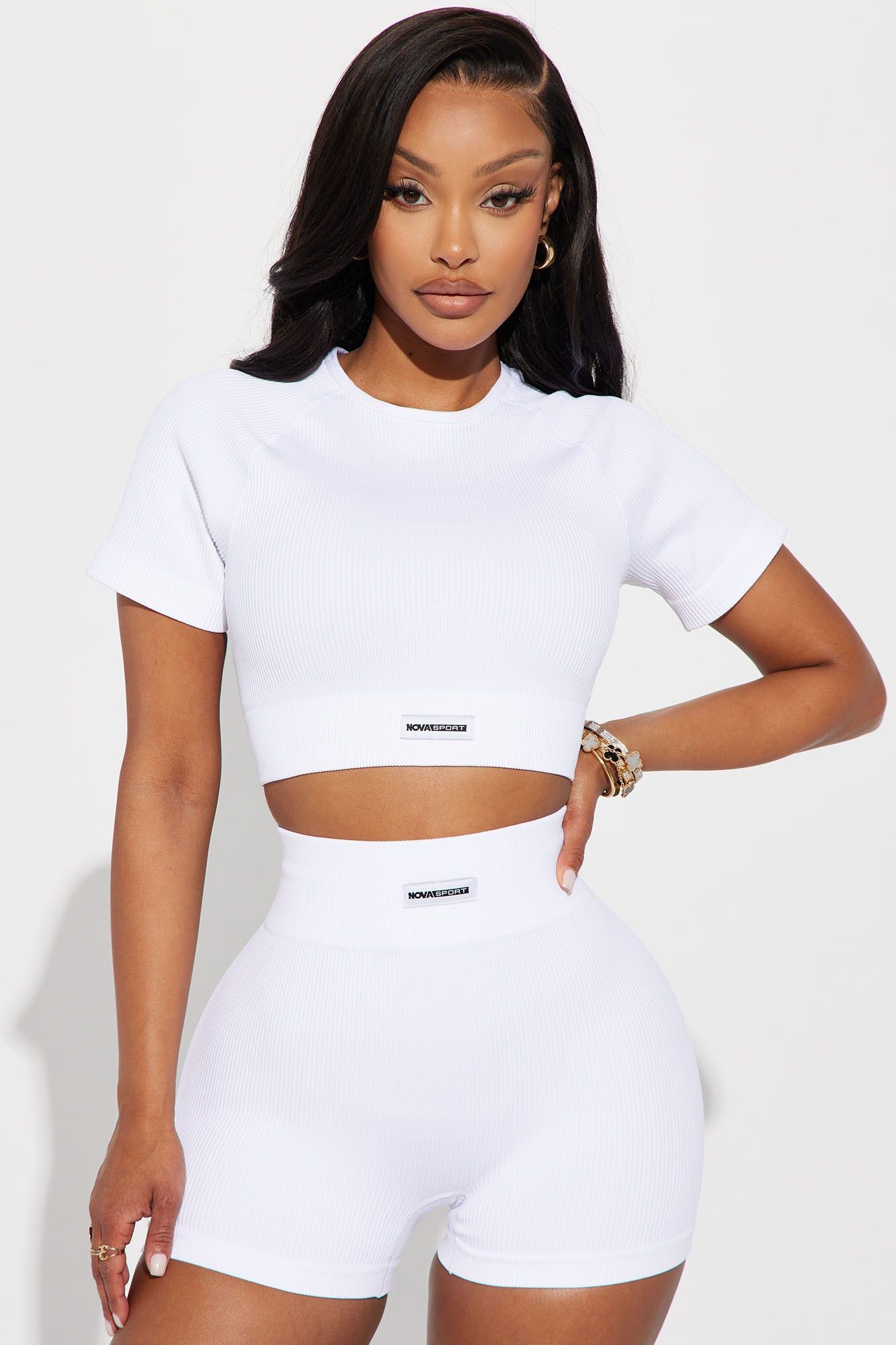 Effortless Evelyn Ribbed Seamless Top - White sold by Fashion Nova