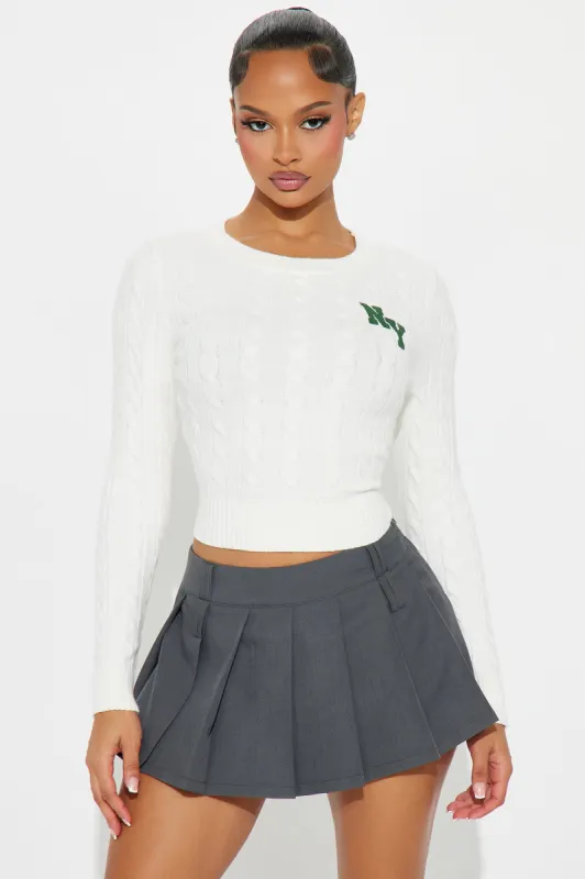 New York Cable Knit Sweater - White/combo made by Fashion Nova
