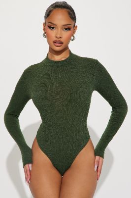 Warmest Occasion Bodysuit - Olive sold by Fashion Nova