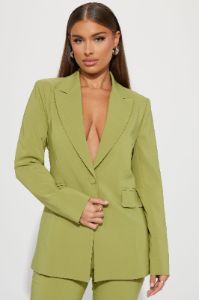 Best Boss Blazer Set - Green sold by Fashion Nova