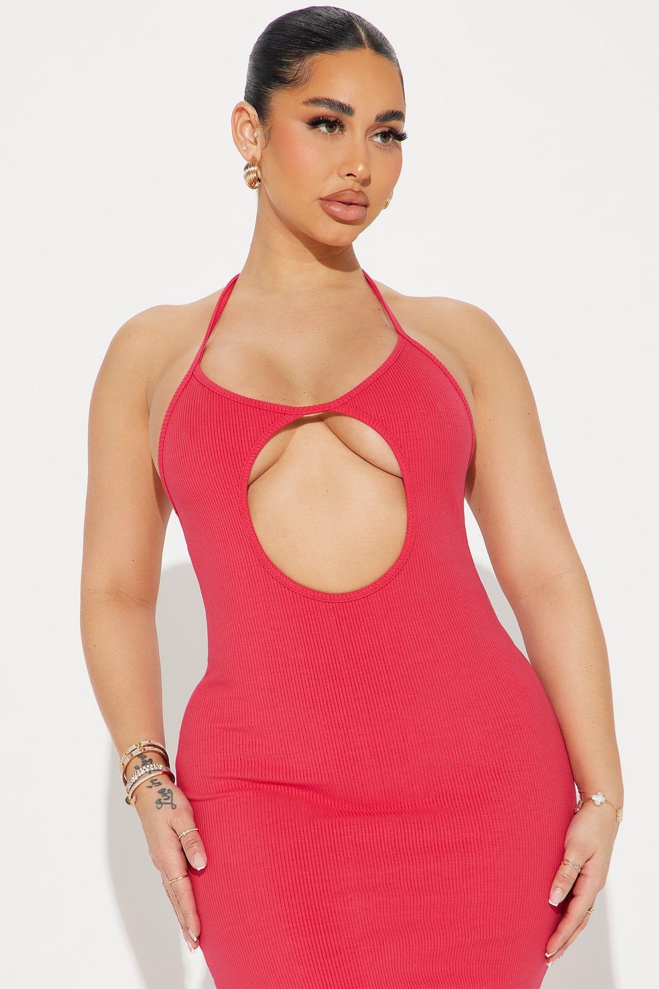 Abigail Snatched Maxi Dress - Raspberry sold by Fashion Nova product image thumbnail 2