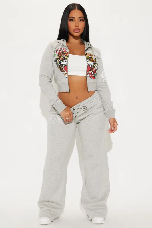 Ed Hardy Tiger Pant Set - Heather Grey sold by Fashion Nova