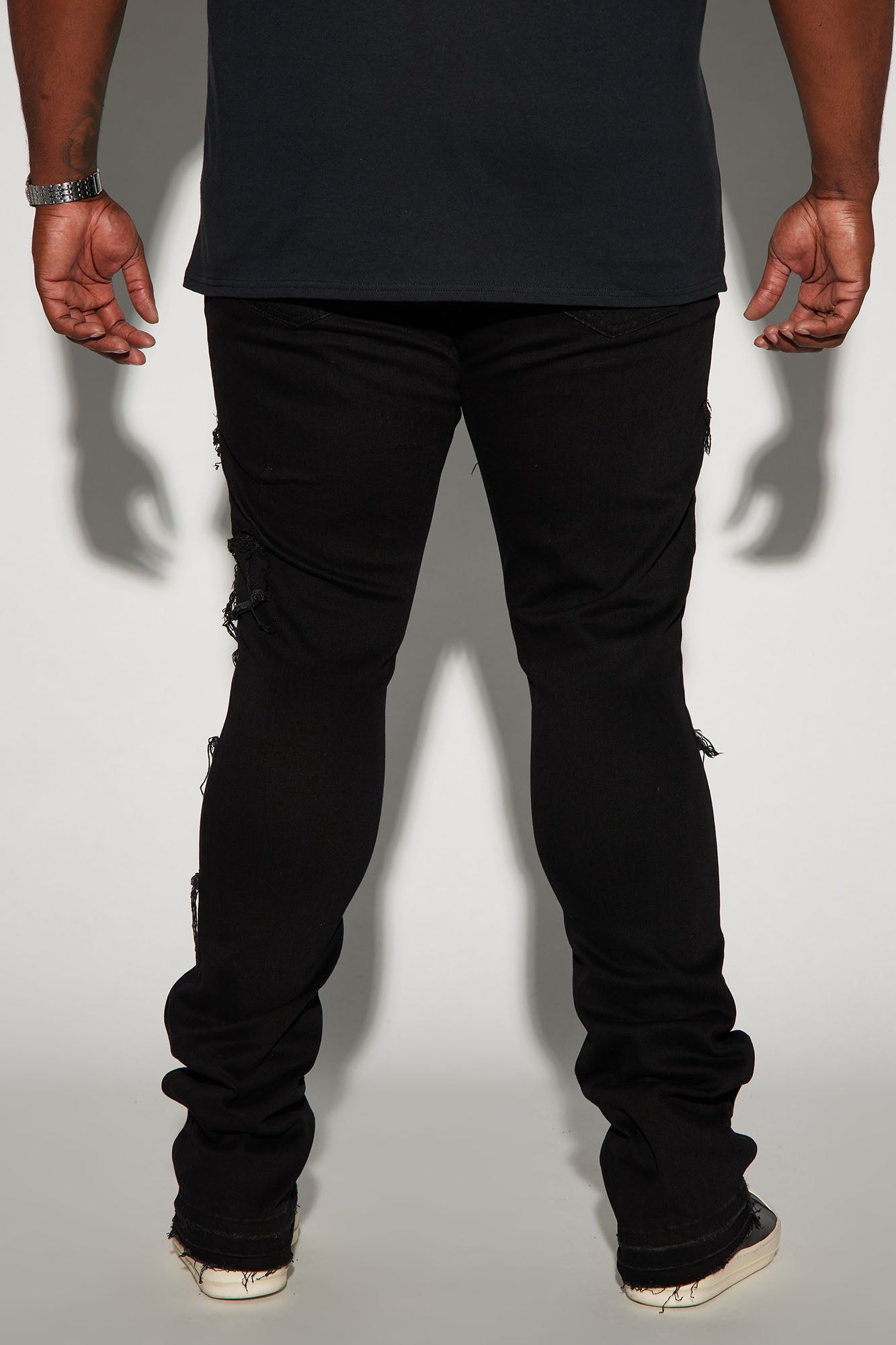 At The Moment Stacked Skinny Flare Jeans - Black sold by Fashion Nova product image thumbnail 8