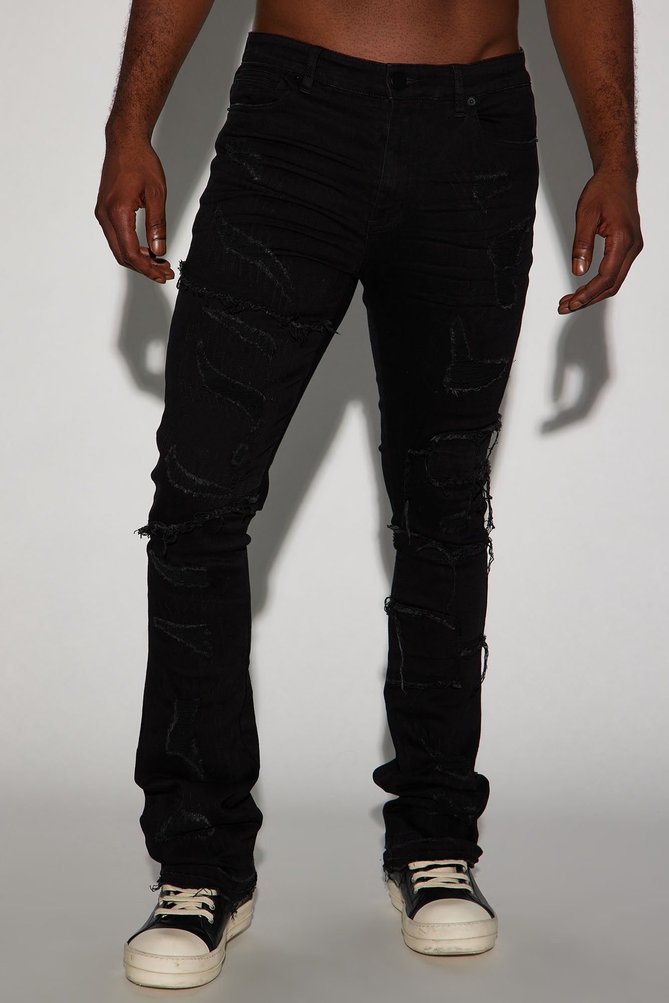 At The Moment Stacked Skinny Flare Jeans - Black sold by Fashion Nova product image thumbnail 4