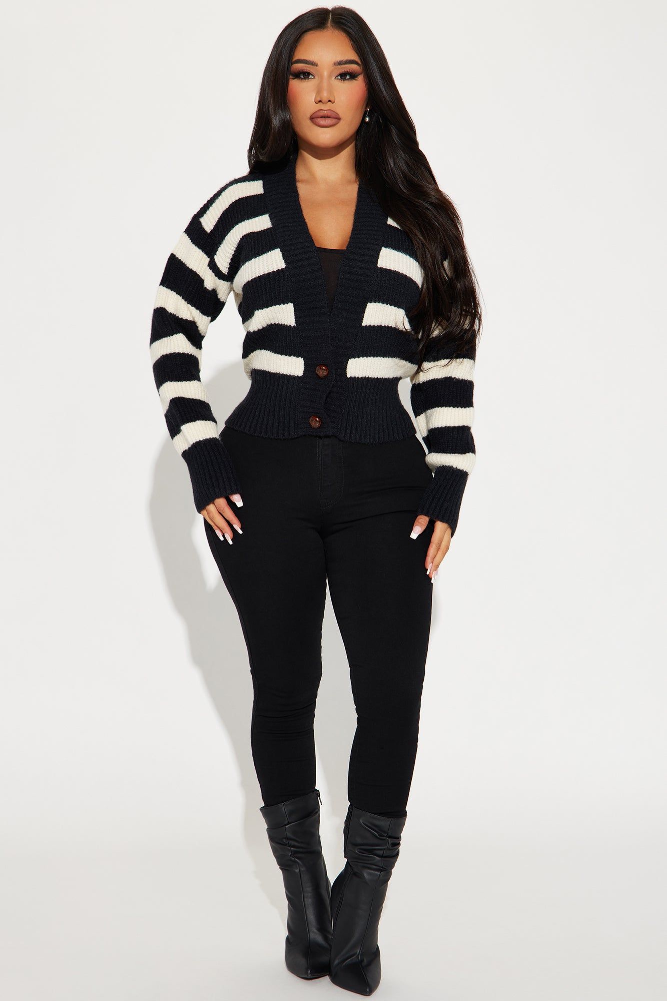 Sweet Moments Striped Cardigan - Black sold by Fashion Nova product image thumbnail 2