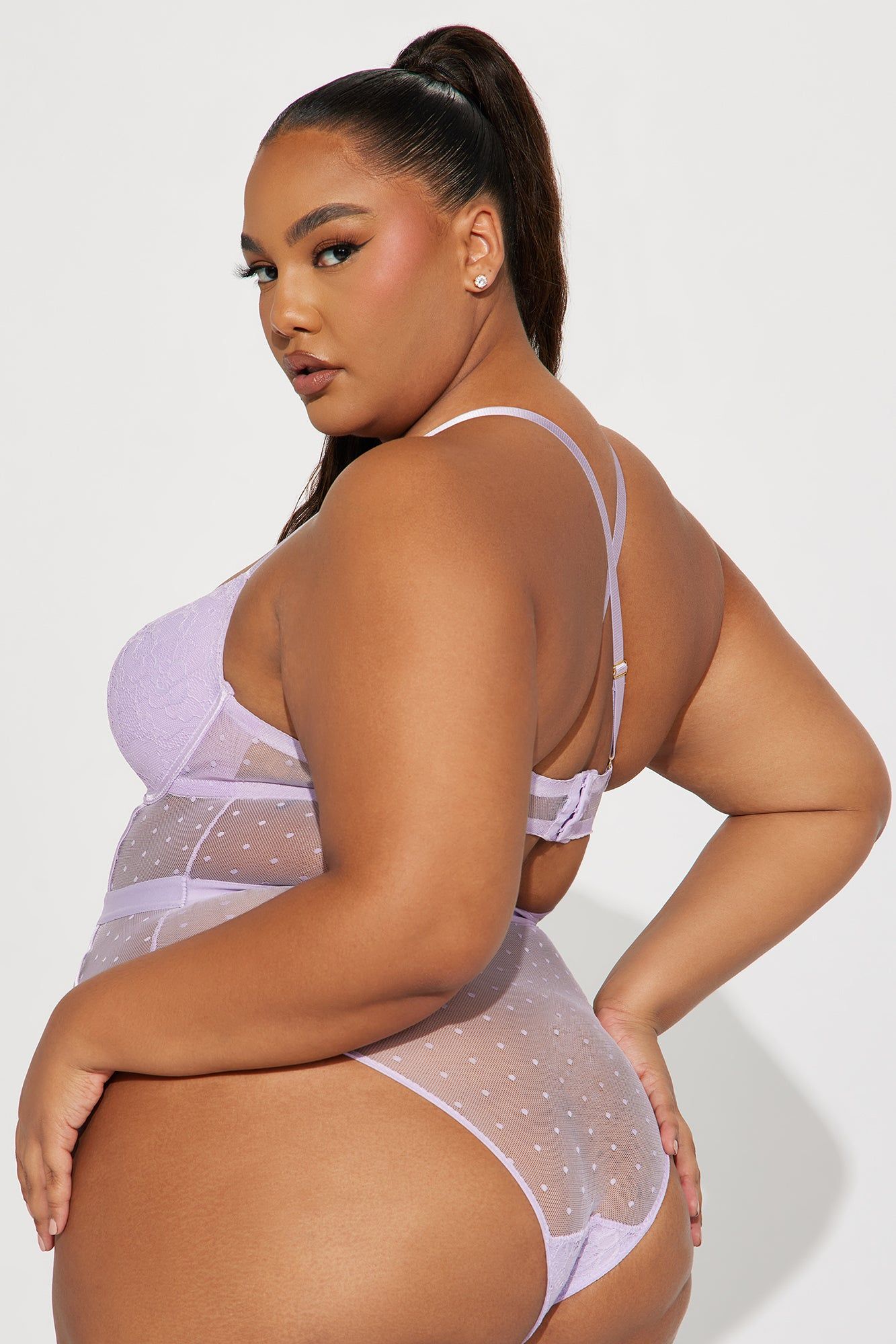 Romantic Affair Lace Teddy - Lavender sold by Fashion Nova product image thumbnail 3