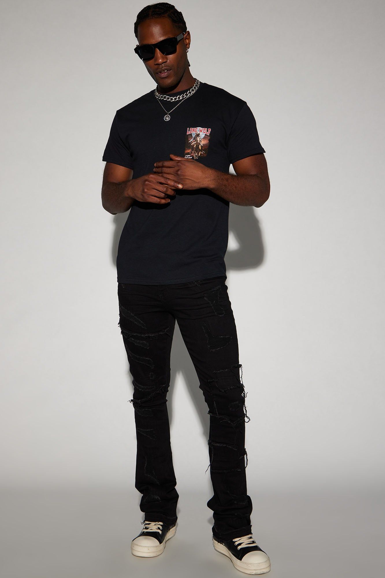 At The Moment Stacked Skinny Flare Jeans - Black sold by Fashion Nova product image thumbnail 2