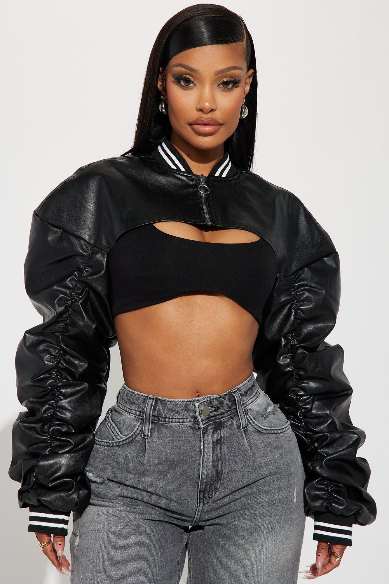 Break The Rules Cropped Jacket - Black sold by Fashion Nova