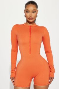 Santana Seamless Romper - Rust sold by Fashion Nova