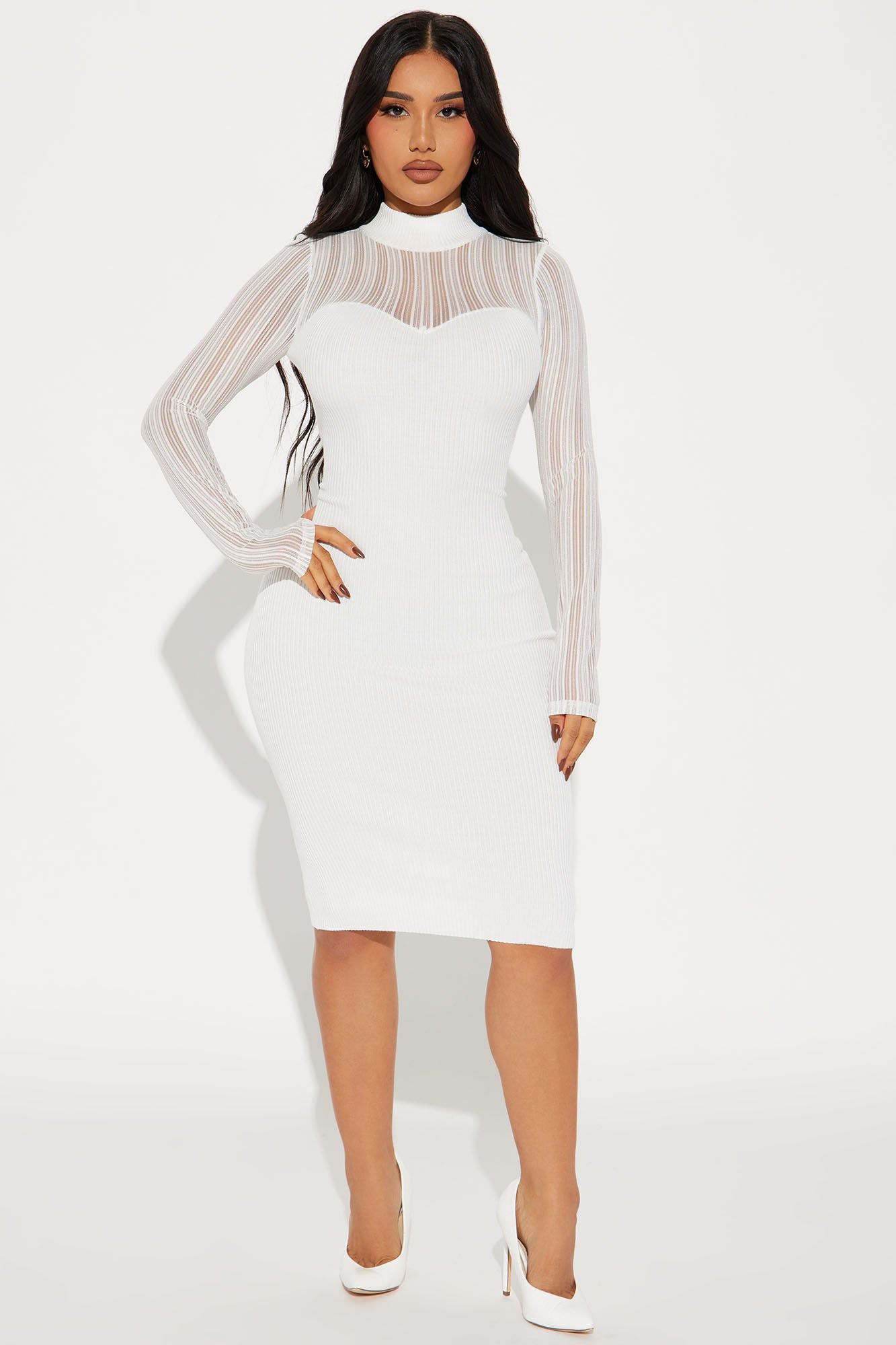 Sophie Sweater Midi Dress - Ivory sold by Fashion Nova