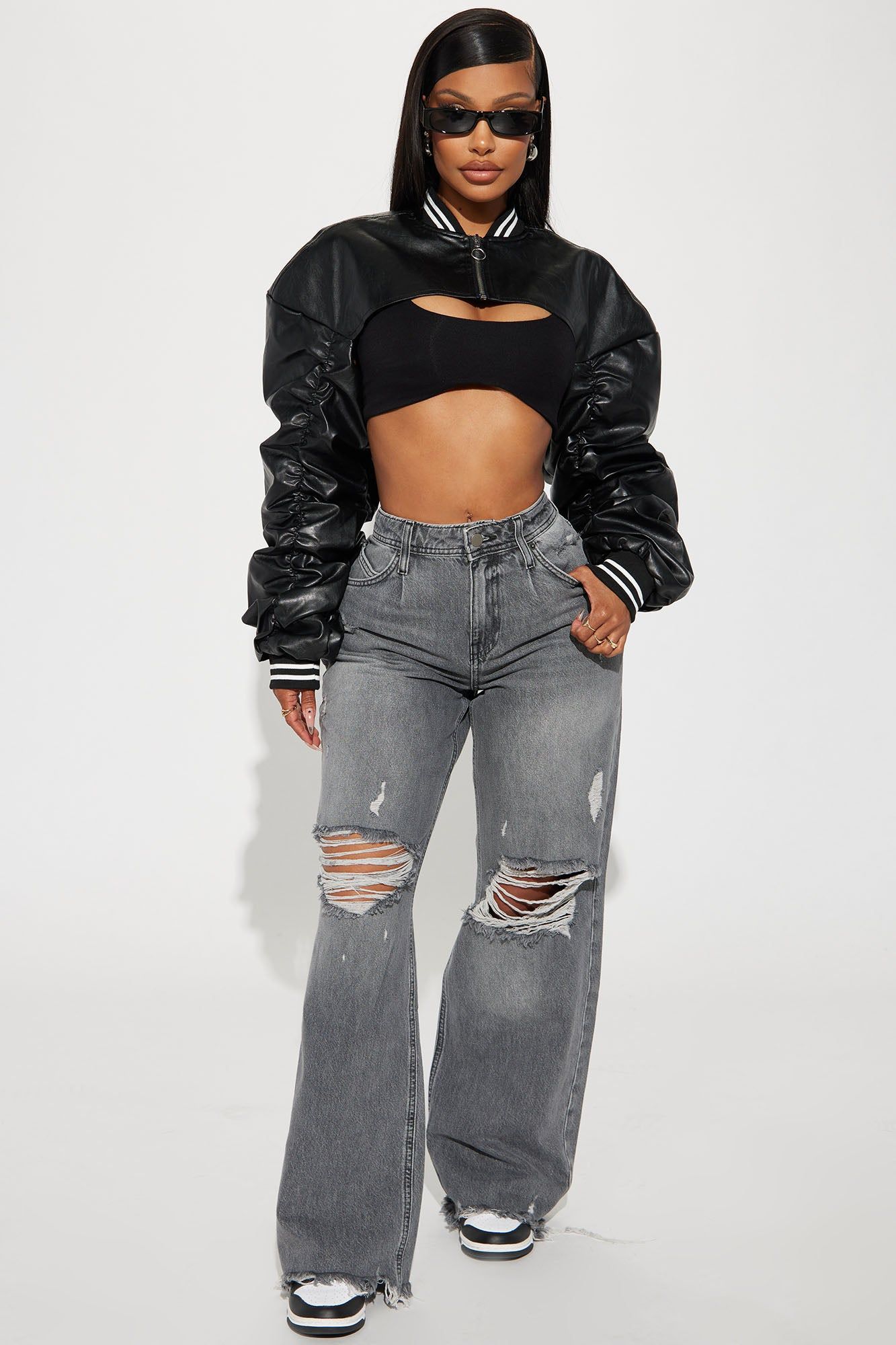 Break The Rules Cropped Jacket - Black sold by Fashion Nova product image thumbnail 2