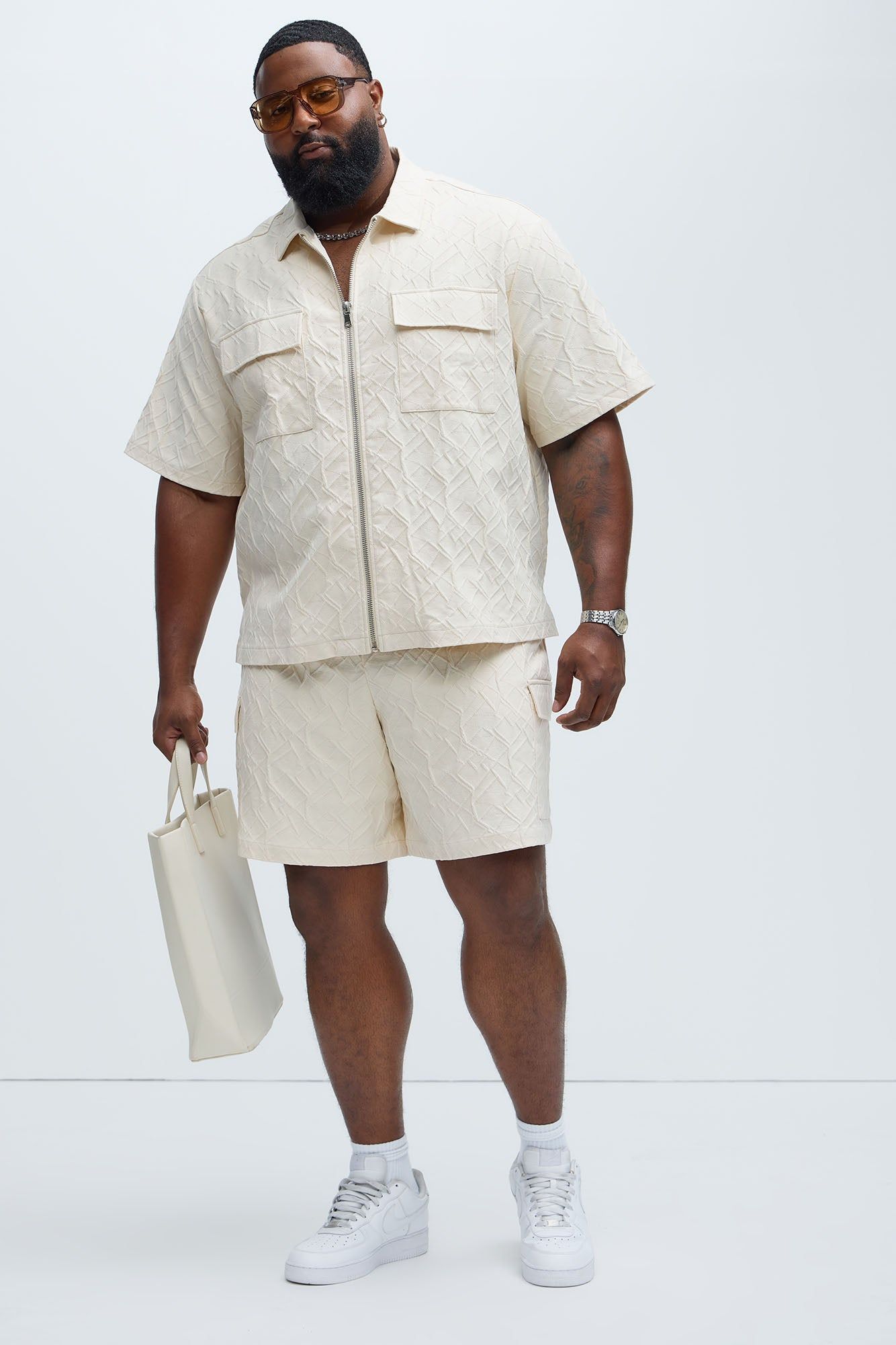 Gerrish Textured Shirt - Cream sold by Fashion Nova product image thumbnail 5