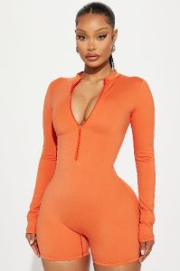 Santana Seamless Romper - Rust sold by Fashion Nova