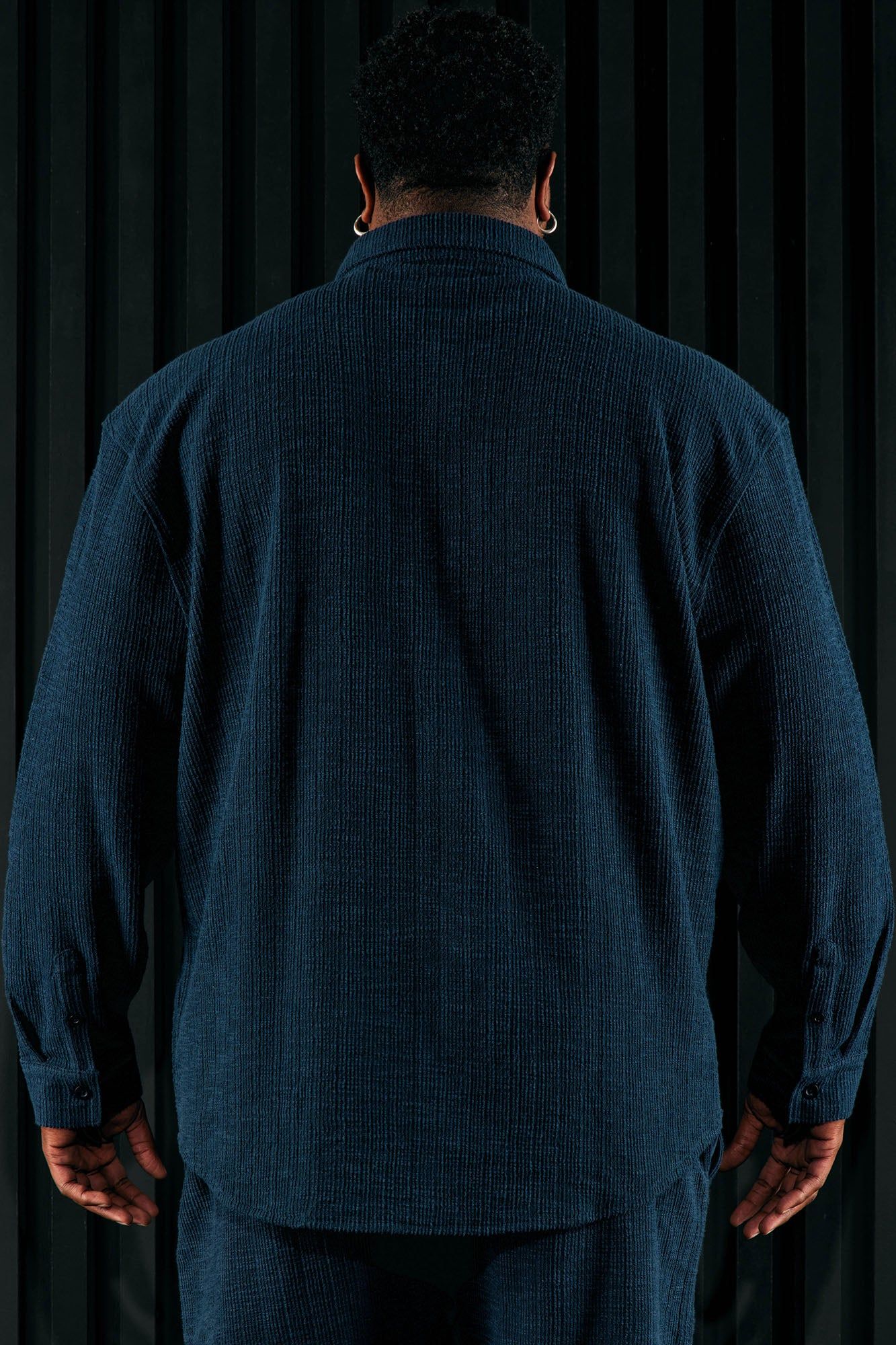 Dean Textured Long Sleeve Button Up Shirt - Navy sold by Fashion Nova product image thumbnail 9