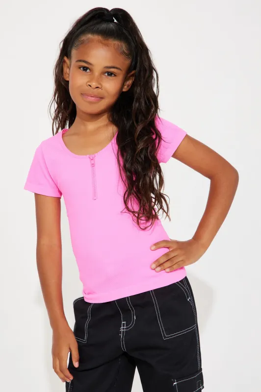 Mini Keep On Loving Knit Top - Fuchsia sold by Fashion Nova