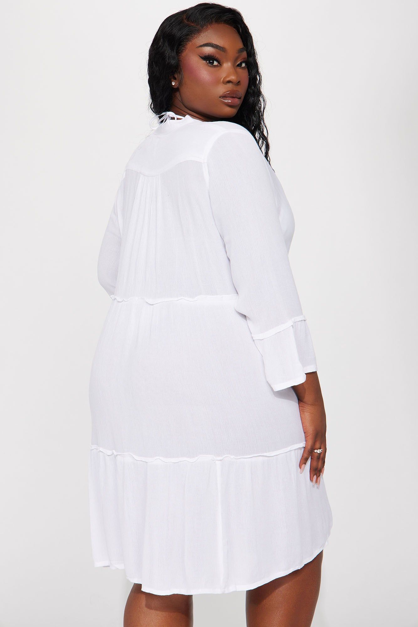 Breezy Nights Linen Cover Up Dress - White sold by Fashion Nova product image thumbnail 6