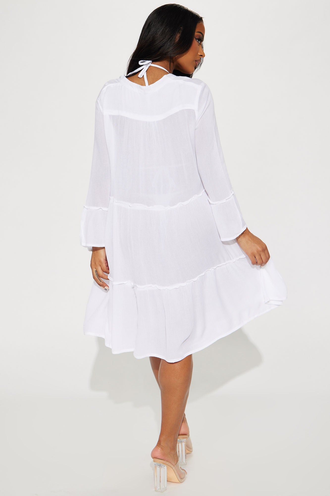 Breezy Nights Linen Cover Up Dress - White sold by Fashion Nova product image thumbnail 3