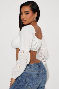 Daisy Fields Blouse Top - Off White sold by Fashion Nova