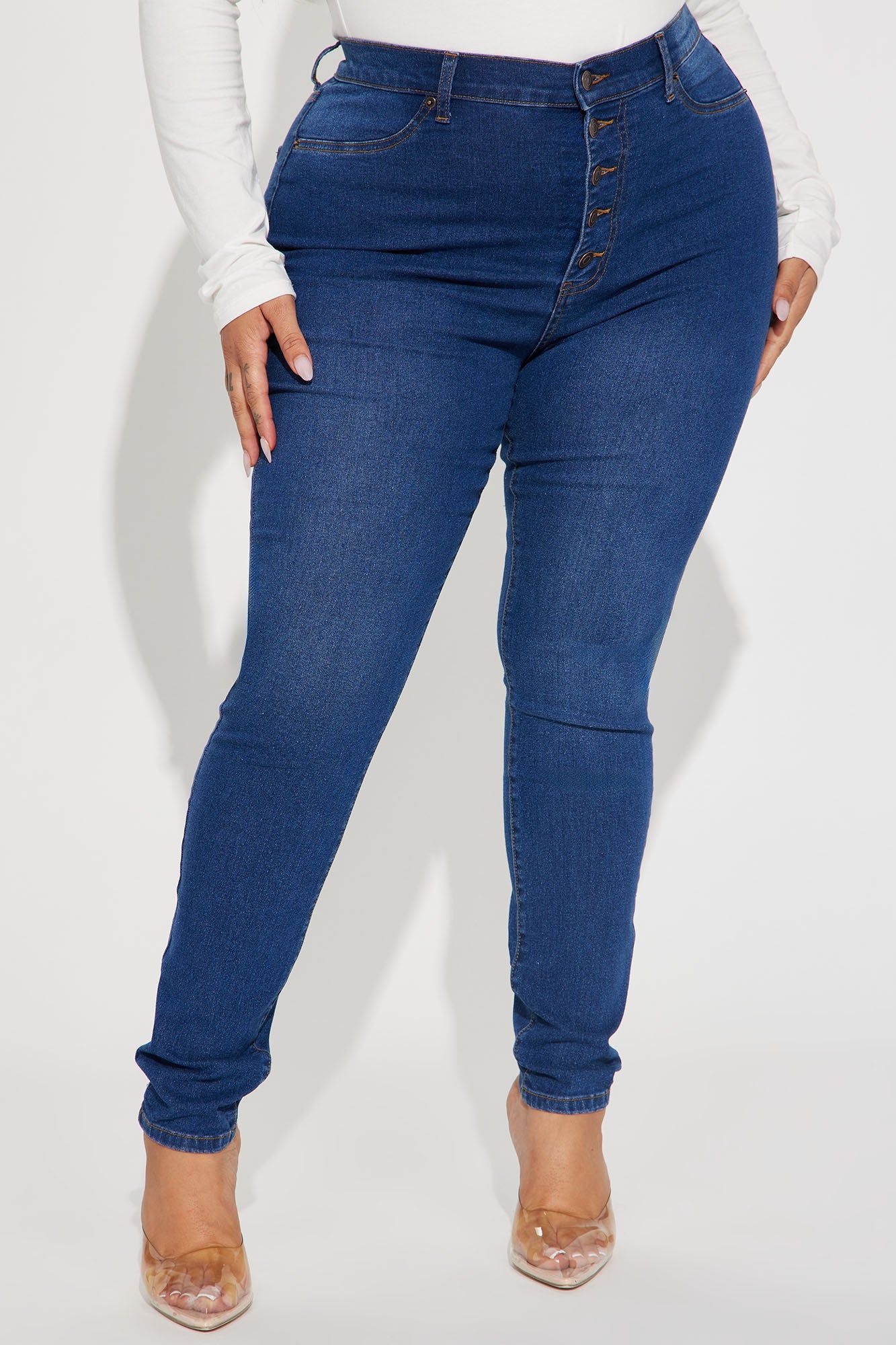Show It Off Stretch Skinny Jean - Dark Wash sold by Fashion Nova product image thumbnail 5