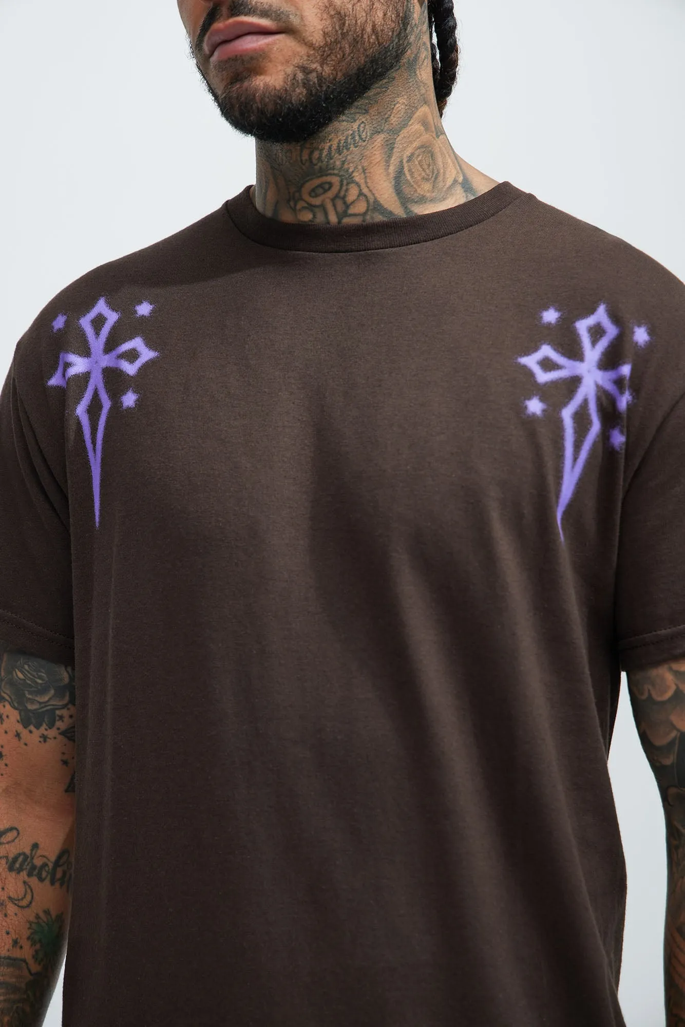 Tattoo Wings Short Sleeve Tee - Chocolate sold by Fashion Nova product image thumbnail 3