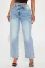 Double Tap Crossover Ankle Straight Leg Jeans - Light Wash sold by Fashion Nova