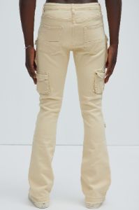 On Repeat Cargo Flare Pants - Off White sold by Fashion Nova