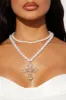 Venetian Goddess Layered Necklace - White/combo sold by Fashion Nova