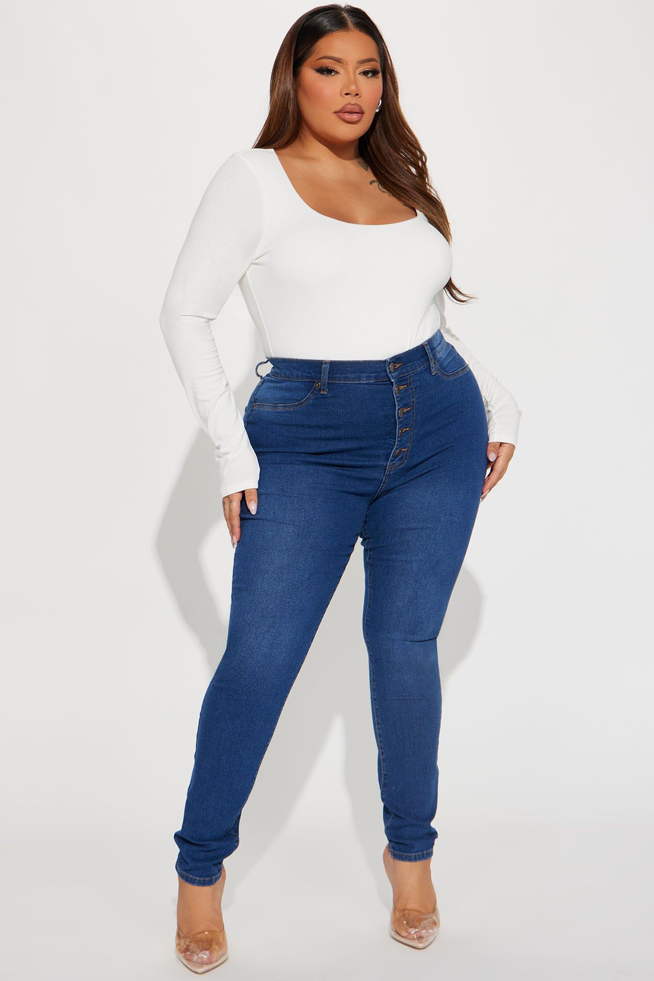 Show It Off Stretch Skinny Jean - Dark Wash sold by Fashion Nova product image thumbnail 4